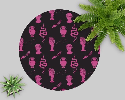 Ronde vloerbescherming voor bureaustoel Grieks oud patroon