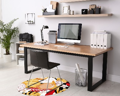 Ronde vloerbescherming Zonnige fruitcompositie