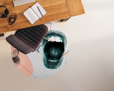 Ronde vloerbescherming voor bureaustoel Lippen omg!