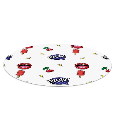 Ronde vloerbescherming voor bureaustoel Kersenlippen