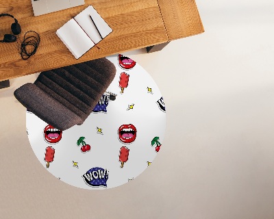 Ronde vloerbescherming voor bureaustoel Kersenlippen