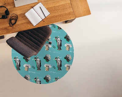 Ronde vloerbescherming voor bureaustoel Griekse beeldhouwkunst