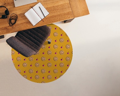 Ronde stoel mat Citroenen en kersen