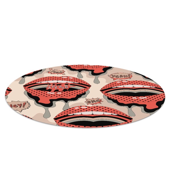 Ronde vloerbescherming voor bureaustoel Retro lippen