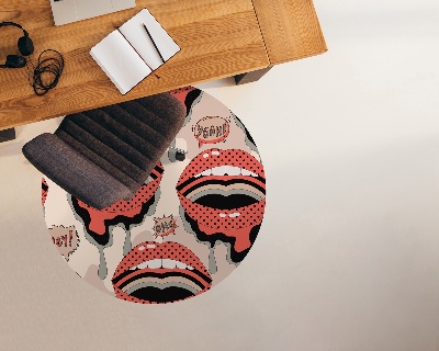 Ronde vloerbescherming voor bureaustoel Retro lippen
