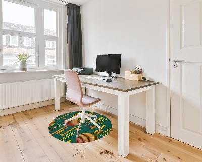 Ronde vloerbescherming voor bureaustoel Retro zonsondergang