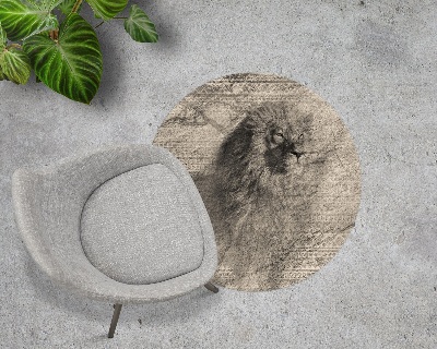 Ronde vloerbescherming Leeuwen Afrika patronen