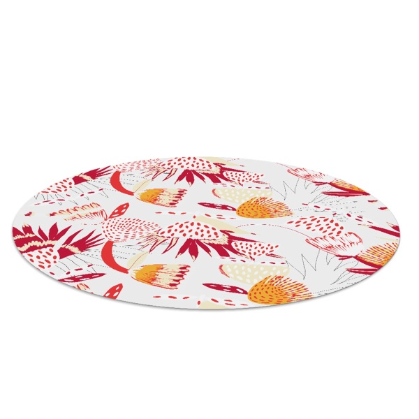 Ronde stoel mat Rood bloemenpatroon