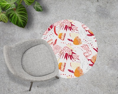 Ronde stoel mat Rood bloemenpatroon