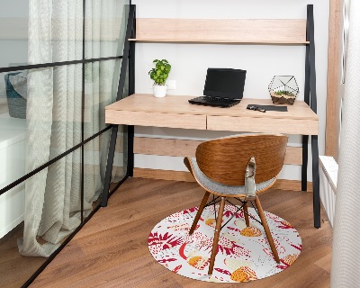 Ronde stoel mat Rood bloemenpatroon