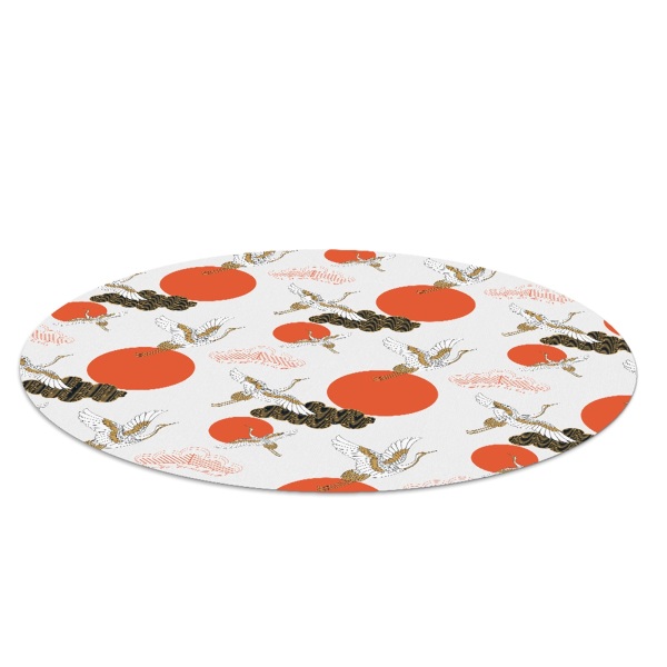 Ronde vloerbescherming Kranenwolken stippen