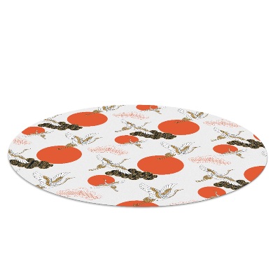 Ronde vloerbescherming Kranenwolken stippen