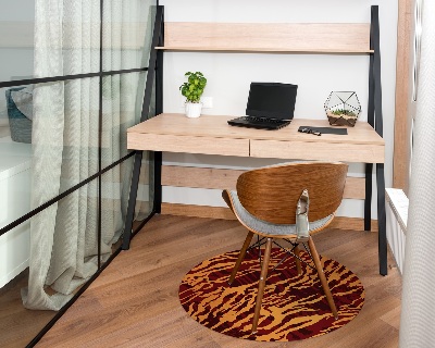 Ronde vloerbescherming voor bureaustoel Vurige luipaard