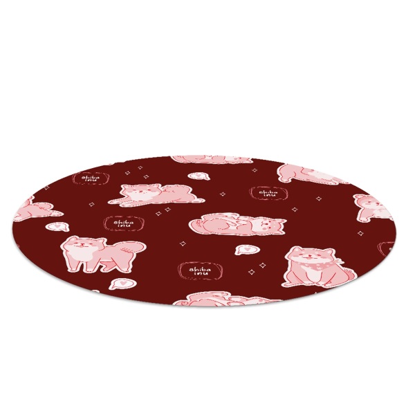 Ronde vloerbescherming Kersen Shiba Inu Hond