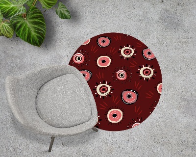 Ronde vloerbescherming voor bureaustoel Bourgondisch ogenpatroon