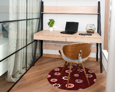 Ronde vloerbescherming voor bureaustoel Bourgondisch ogenpatroon