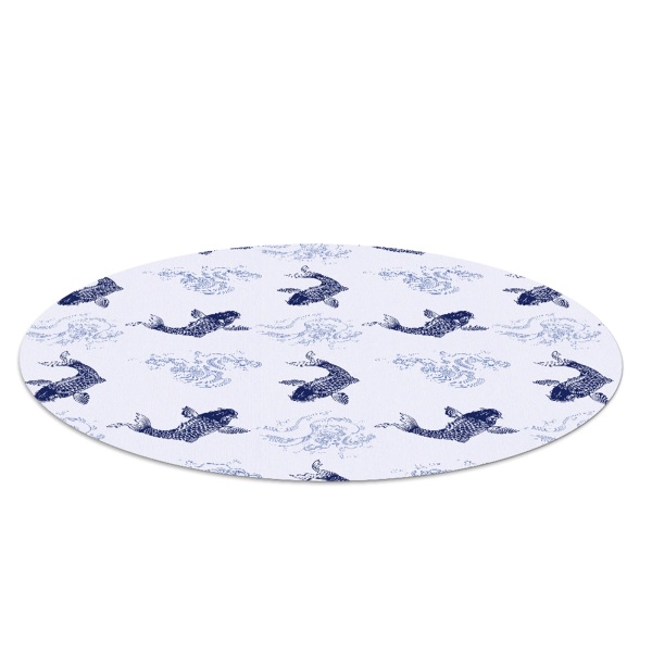Ronde stoel mat Blauwe koi-vissen