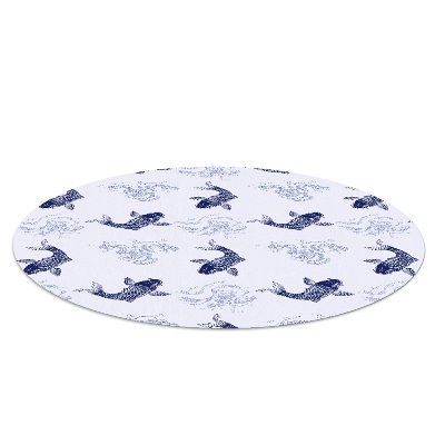 Ronde stoel mat Blauwe koi-vissen