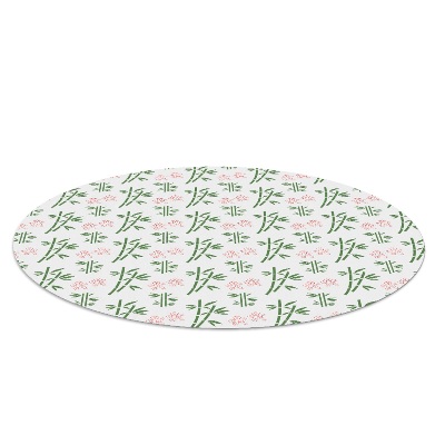 Ronde vloerbescherming voor bureaustoel Bamboe en bloemen