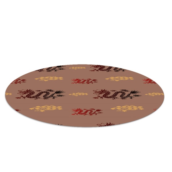 Ronde vloerbescherming voor bureaustoel Aziatisch drakenpatroon