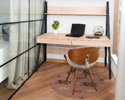 Ronde vloerbescherming voor bureaustoel Aziatisch drakenpatroon