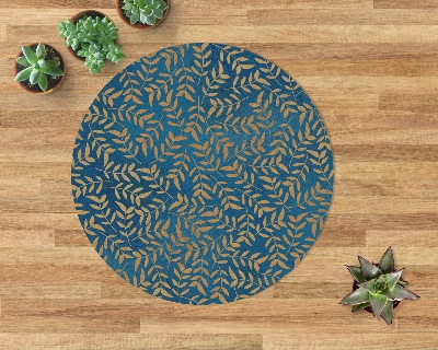 Ronde vloerbescherming voor bureaustoel Gouden bladeren