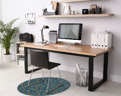 Ronde vloerbescherming voor bureaustoel Gouden bladeren