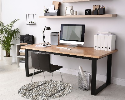 Ronde stoel mat Marmeren plantenbladeren