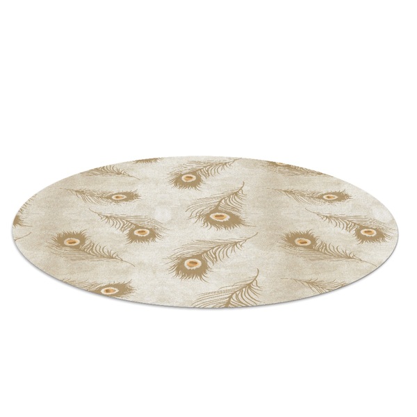 Ronde vloerbescherming Samenstelling van pauwenveren