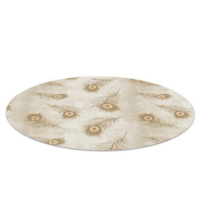 Ronde vloerbescherming Samenstelling van pauwenveren