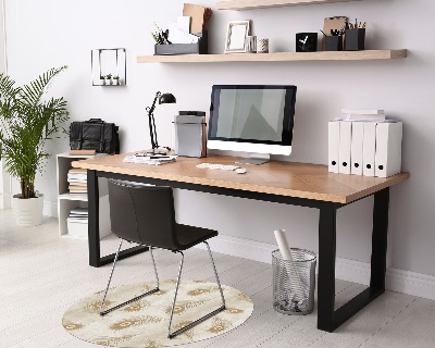 Ronde vloerbescherming Samenstelling van pauwenveren