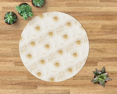 Ronde vloerbescherming Bladeren van de Gouden Zon