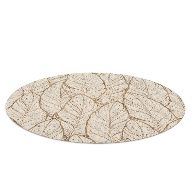 Ronde vloerbescherming voor bureaustoel Een compositie van wilde bladeren