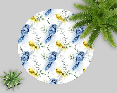 Ronde vloerbescherming voor bureaustoel Kleurrijke vogels