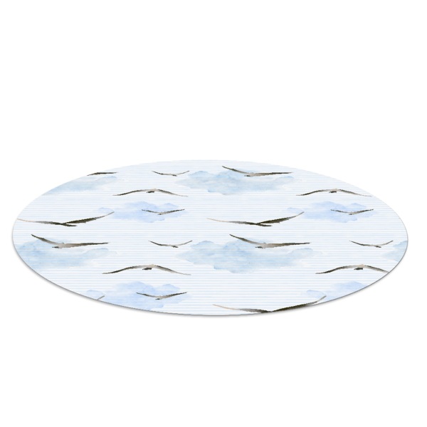 Ronde vloerbescherming voor bureaustoel Vogels in de blauwe lucht