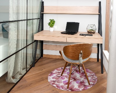 Ronde vloerbescherming voor bureaustoel Kleurrijke aquarelbloemen