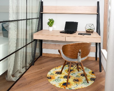 Ronde stoel mat Gouden zonnebloemen