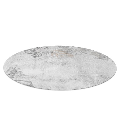 Ronde vloerbescherming voor bureaustoel Grijs beton en bloemen