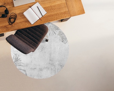 Ronde vloerbescherming voor bureaustoel Grijs beton en bloemen