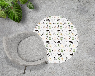 Ronde vloerbescherming voor bureaustoel Stripkatten