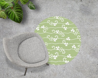 Ronde vloerbescherming voor bureaustoel Klaverpatroon