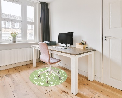 Ronde vloerbescherming voor bureaustoel Klaverpatroon