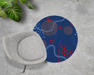 Ronde vloerbescherming voor bureaustoel Liefdes krabbels