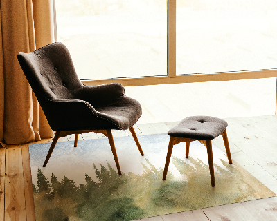 Vloerbeschermer bureaustoel Boslandschap aquarel