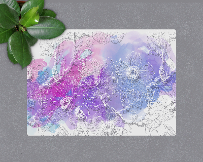 Vloerbeschermer Kleurrijke witte bloemen