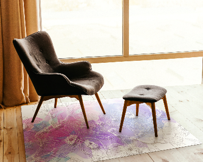 Vloerbeschermer Kleurrijke witte bloemen