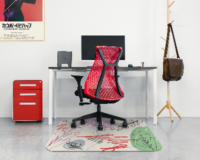 Vloerbeschermer bureaustoel Abstract gekrabbel