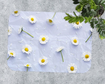 Vloerbeschermer bureaustoel Witte madeliefjes