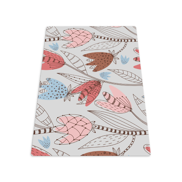 Vloerbeschermer tapijt Bloemencontour omtrek