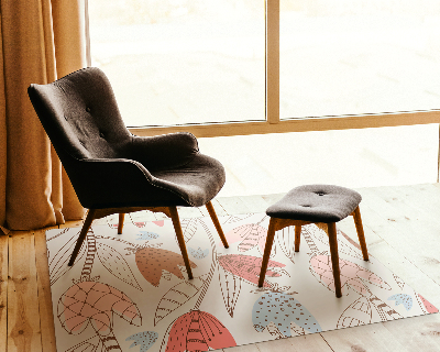 Vloerbeschermer tapijt Bloemencontour omtrek